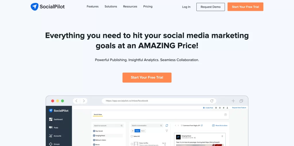 SocialPilot homepage