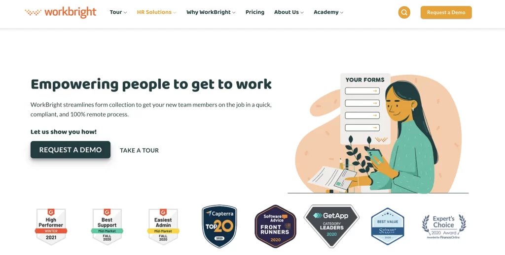 Workbright homepage