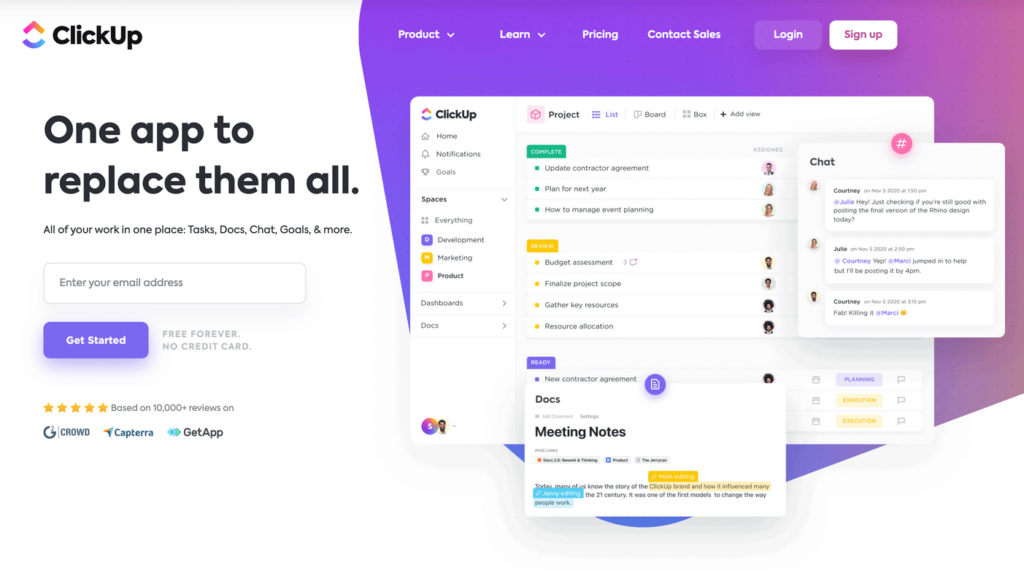 ClickUp website homepage