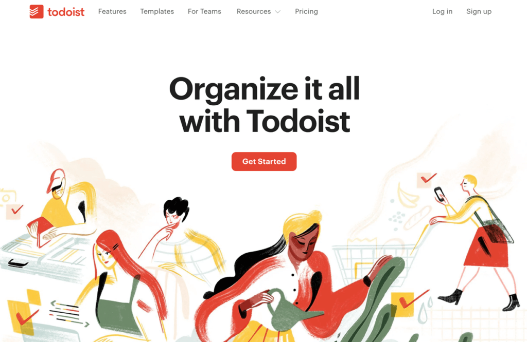Todoist website homepage