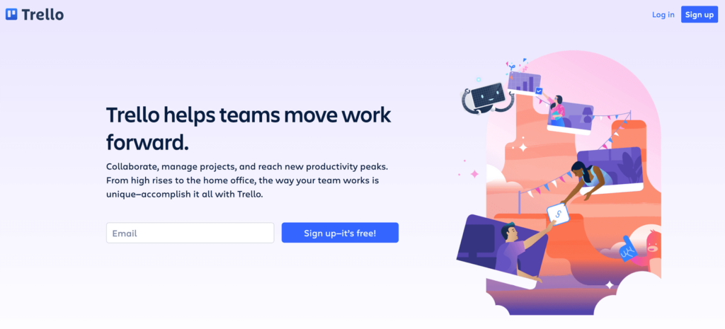 Trello website homepage