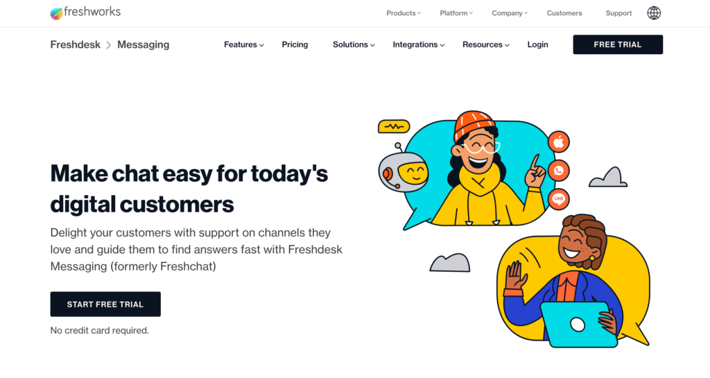 freshdesk messaging homepage