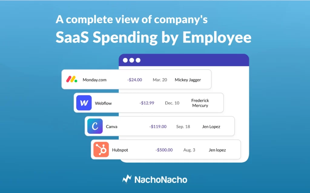 NachoNacho feature to view all SaaS spending by employee