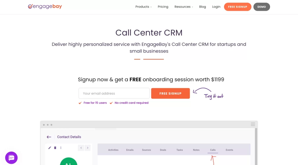 EngageBay call center