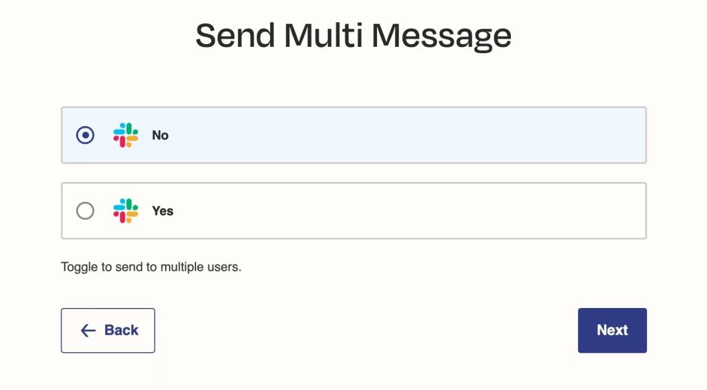 Send Multi Message Slack configuration