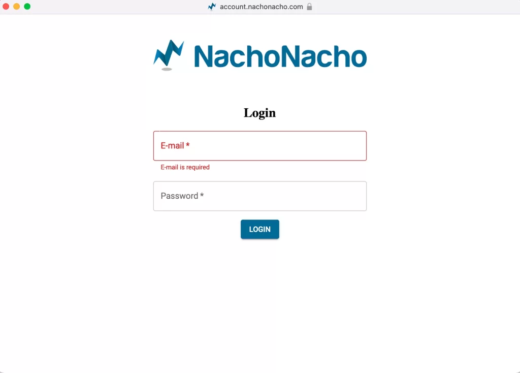 Login to NachoNacho